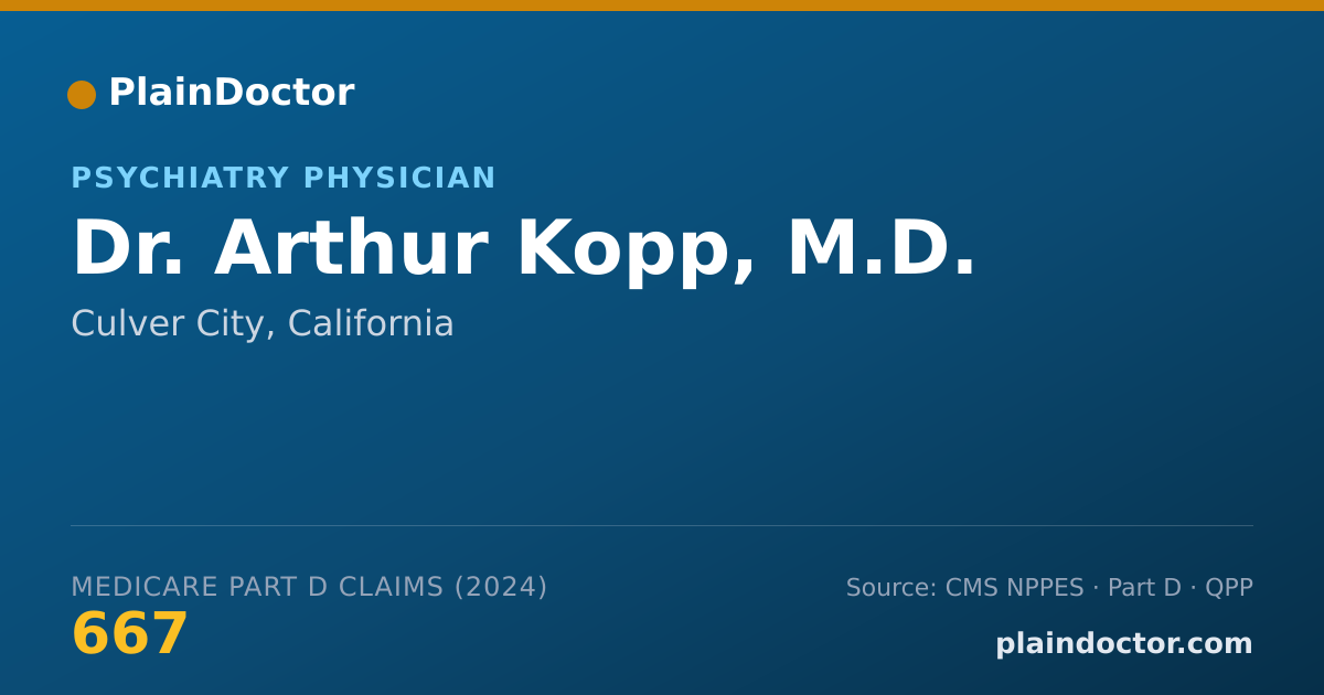Shareable card for Arthur Kopp, M.D. - Psychiatry Physician, Culver City, CA