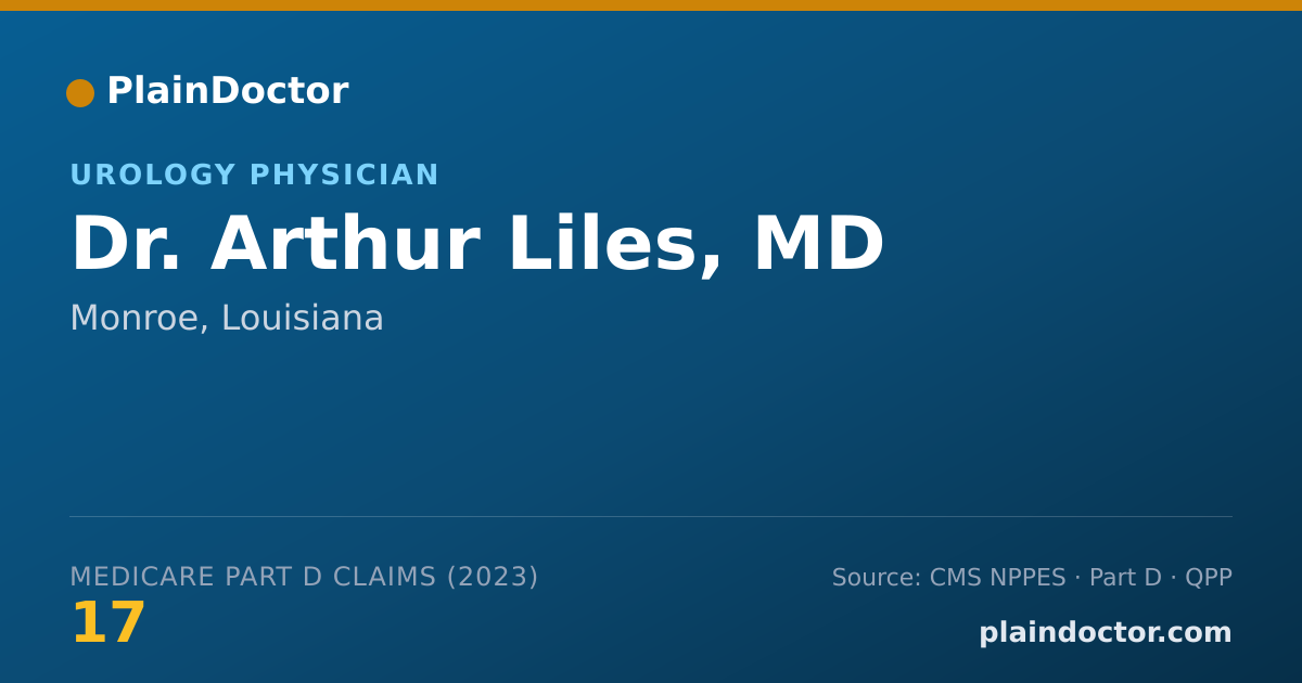 Shareable card for Arthur Liles, MD - Urology Physician, Monroe, LA