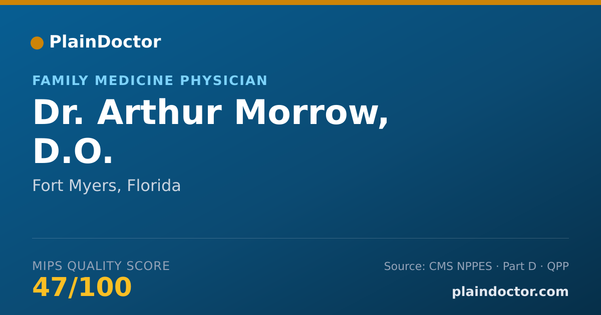 Shareable card for Arthur Morrow, D.O. - Family Medicine Physician, Fort Myers, FL