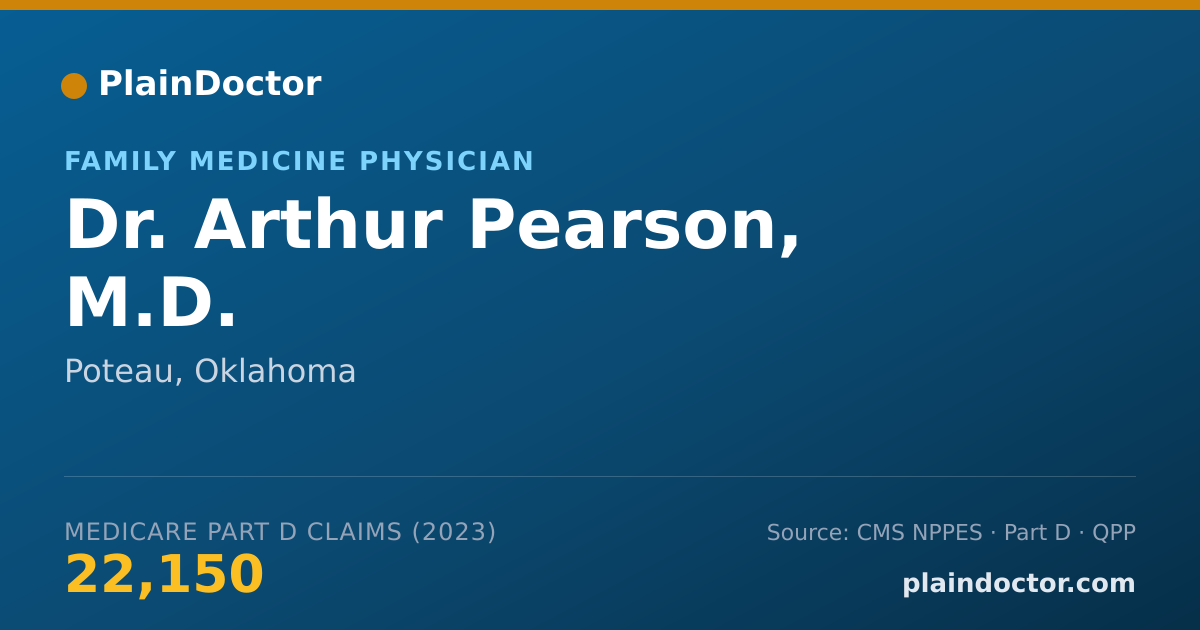 Shareable card for Arthur Pearson, M.D. - Family Medicine Physician, Poteau, OK