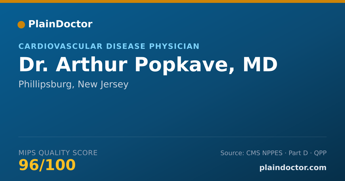 Shareable card for Arthur Popkave, MD - Cardiovascular Disease Physician, Phillipsburg, NJ