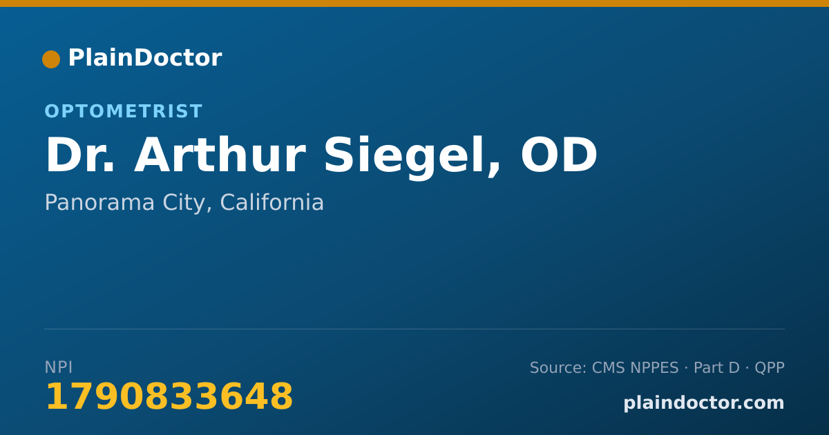 Shareable card for Arthur Siegel, OD - Optometrist, Panorama City, CA