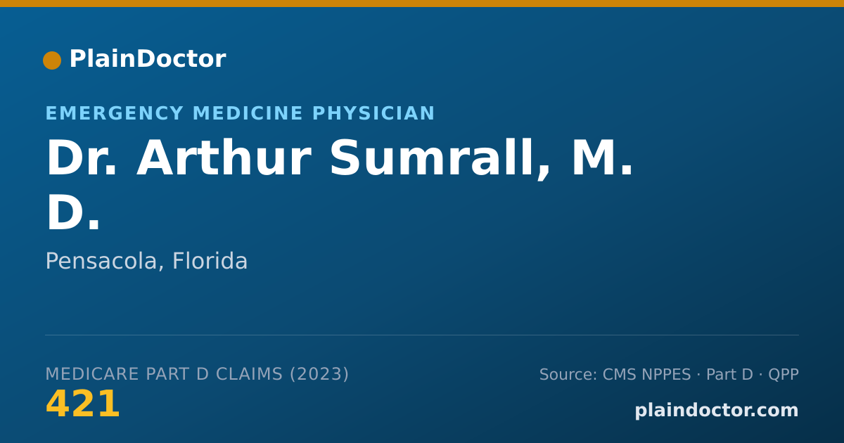 Shareable card for Arthur Sumrall, M. D. - Emergency Medicine Physician, Pensacola, FL