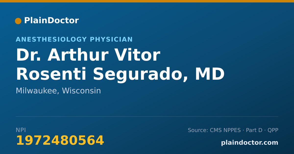 Shareable card for Arthur Vitor Rosenti Segurado, MD - Anesthesiology Physician, Milwaukee, WI