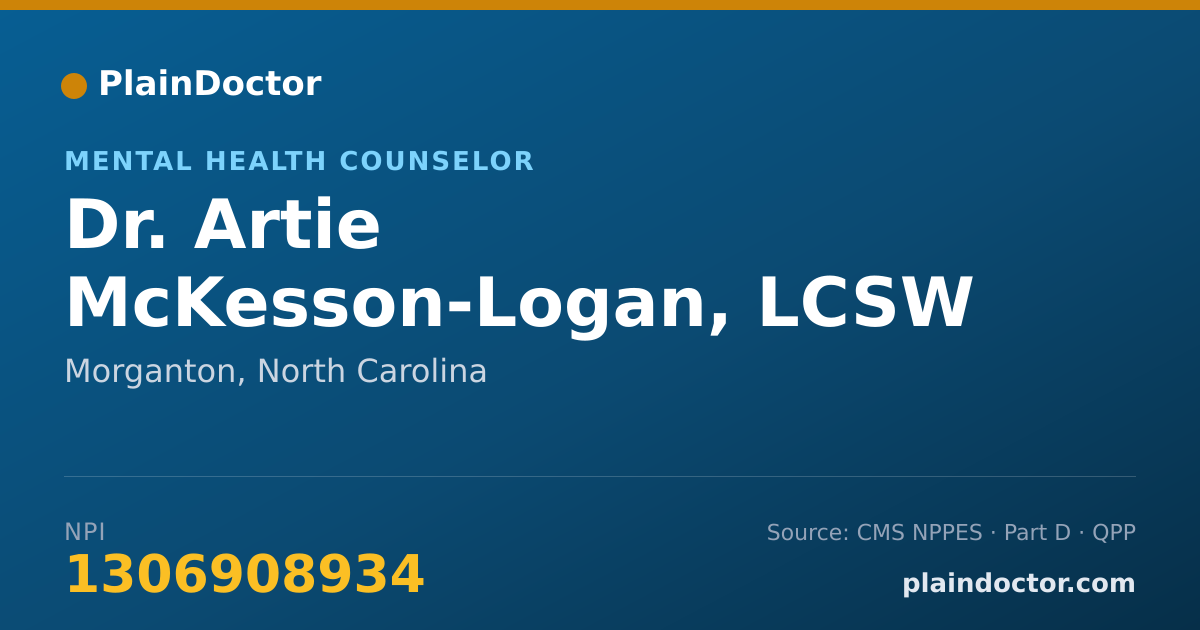 Shareable card for Artie McKesson-Logan, LCSW - Mental Health Counselor, Morganton, NC