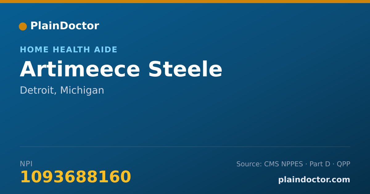 Shareable card for Artimeece Steele - Home Health Aide, Detroit, MI