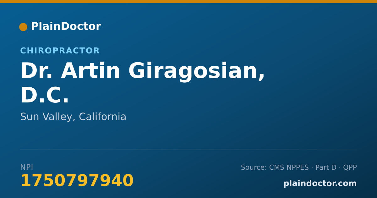 Shareable card for Artin Giragosian, D.C. - Chiropractor, Sun Valley, CA