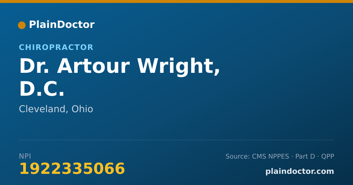 Shareable card for Artour Wright, D.C. - Chiropractor, Cleveland, OH