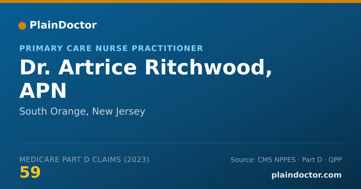Shareable card for Artrice Ritchwood, APN - Primary Care Nurse Practitioner, South Orange, NJ