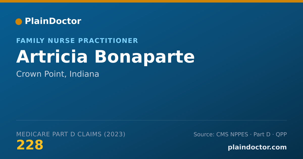 Shareable card for Artricia Bonaparte - Family Nurse Practitioner, Crown Point, IN