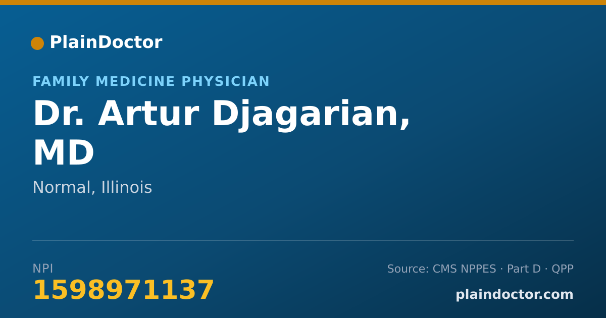 Shareable card for Artur Djagarian, MD - Family Medicine Physician, Normal, IL
