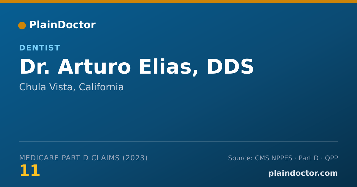 Shareable card for Arturo Elias, DDS - Dentist, Chula Vista, CA