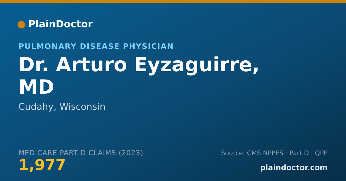 Shareable card for Arturo Eyzaguirre, MD - Pulmonary Disease Physician, Cudahy, WI