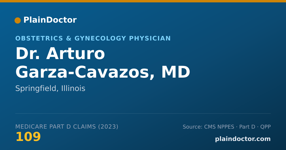 Shareable card for Arturo Garza-Cavazos, MD - Obstetrics & Gynecology Physician, Springfield, IL