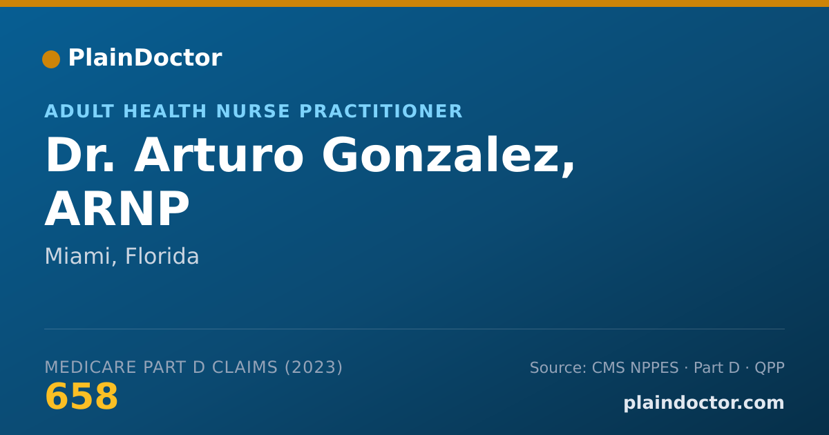 Shareable card for Arturo Gonzalez, ARNP - Adult Health Nurse Practitioner, Miami, FL