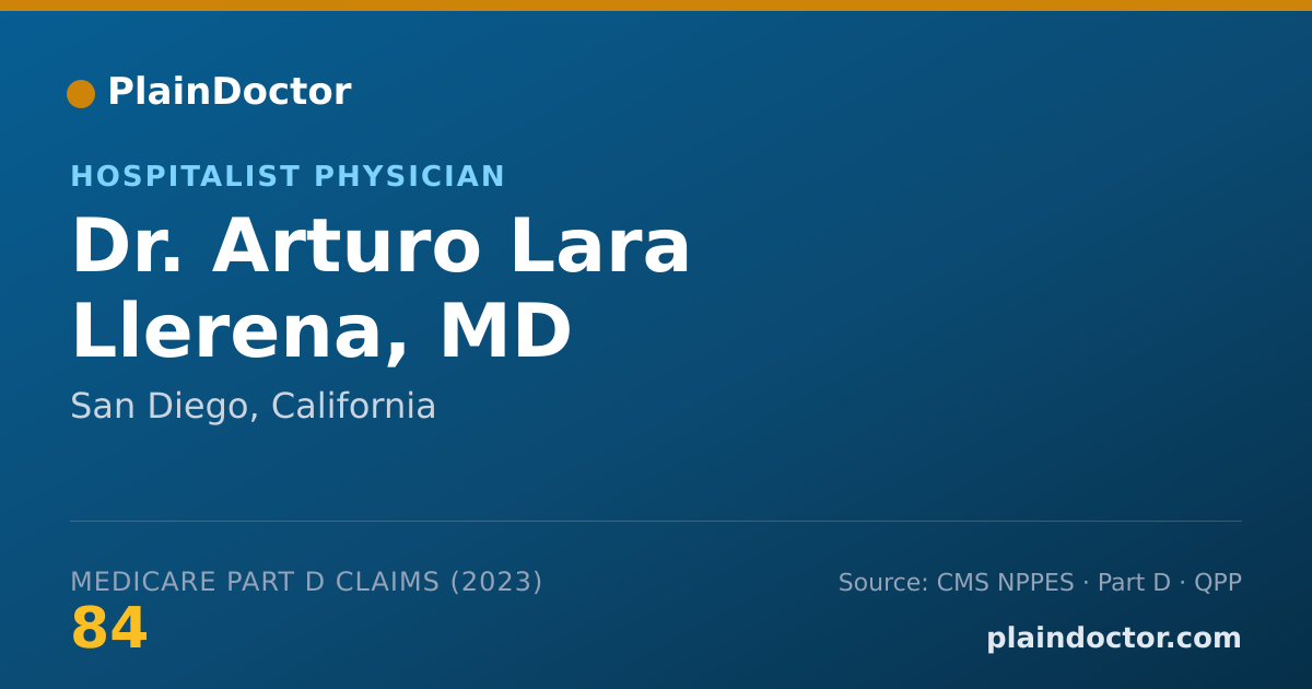 Shareable card for Arturo Lara Llerena, MD - Hospitalist Physician, San Diego, CA