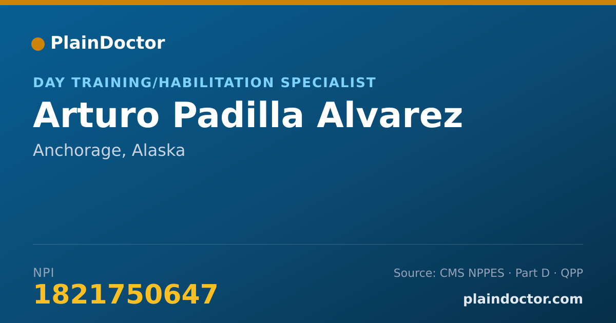 Shareable card for Arturo Padilla Alvarez - Day Training/Habilitation Specialist, Anchorage, AK