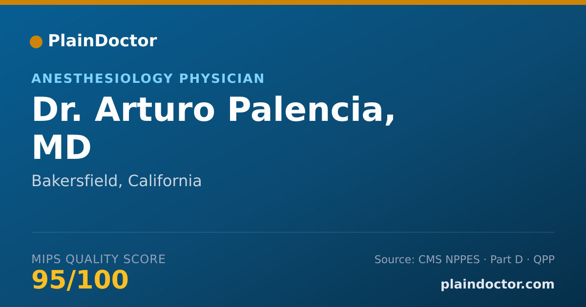 Shareable card for Arturo Palencia, MD - Anesthesiology Physician, Bakersfield, CA