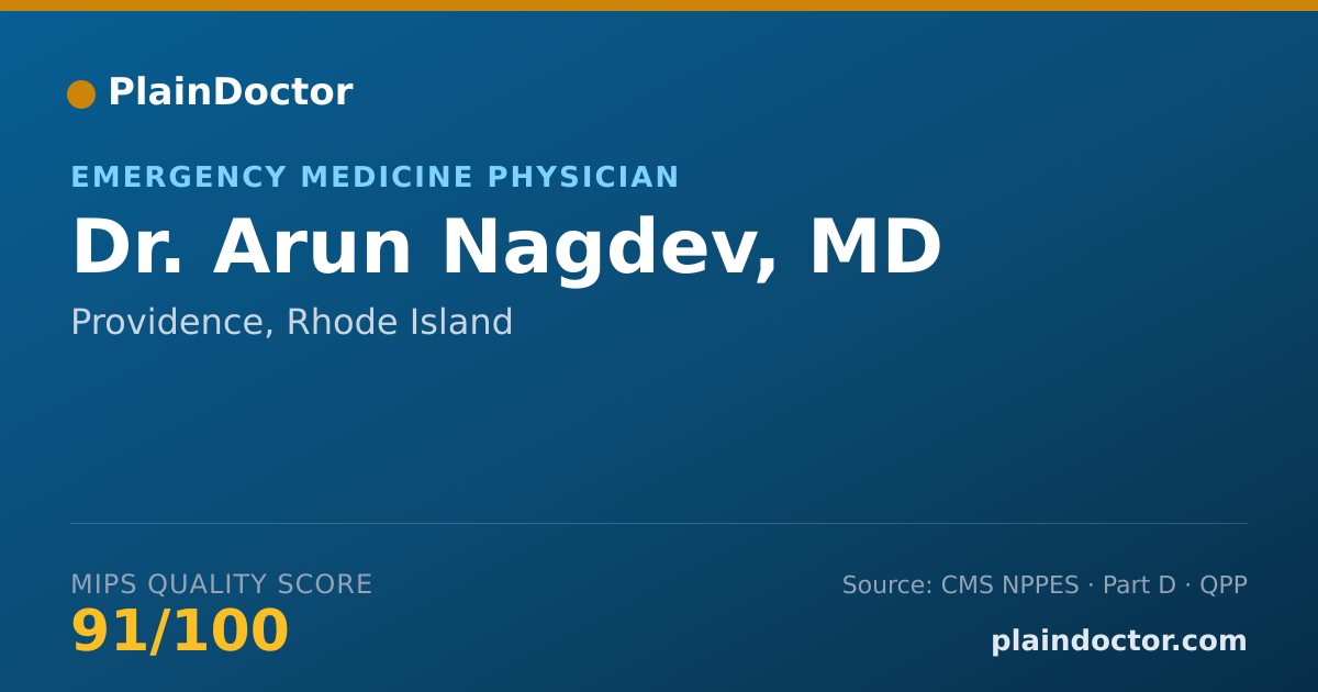 Shareable card for Arun Nagdev, MD - Emergency Medicine Physician, Providence, RI