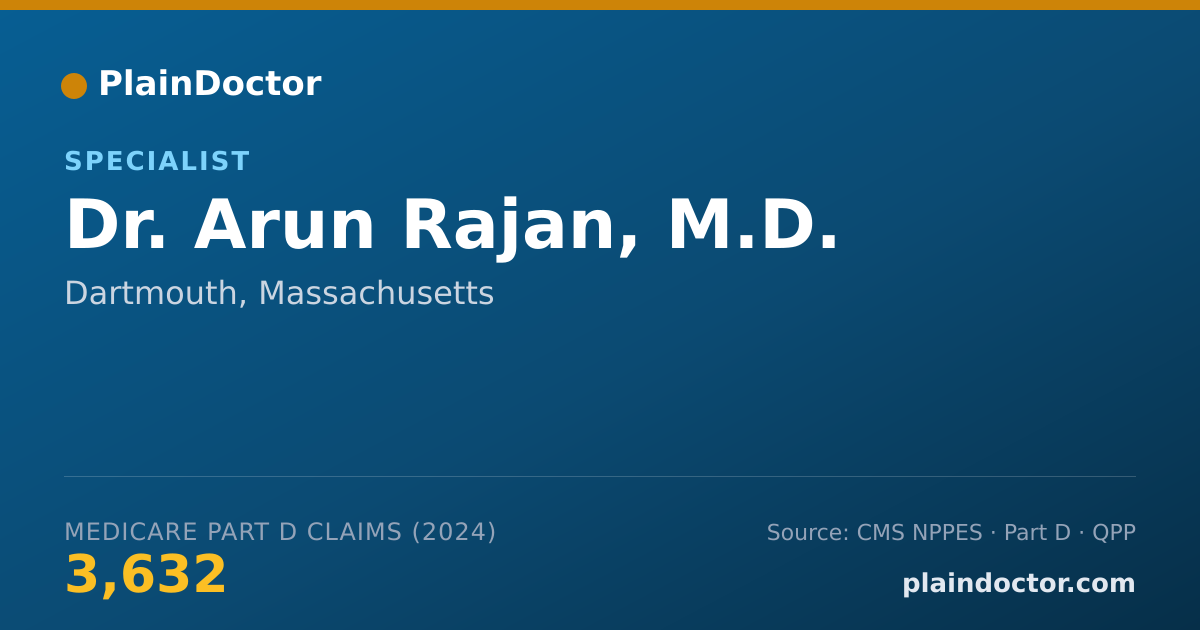 Shareable card for Arun Rajan, M.D. - Sleep Medicine (Psychiatry & Neurology) Physician, Dartmouth, MA