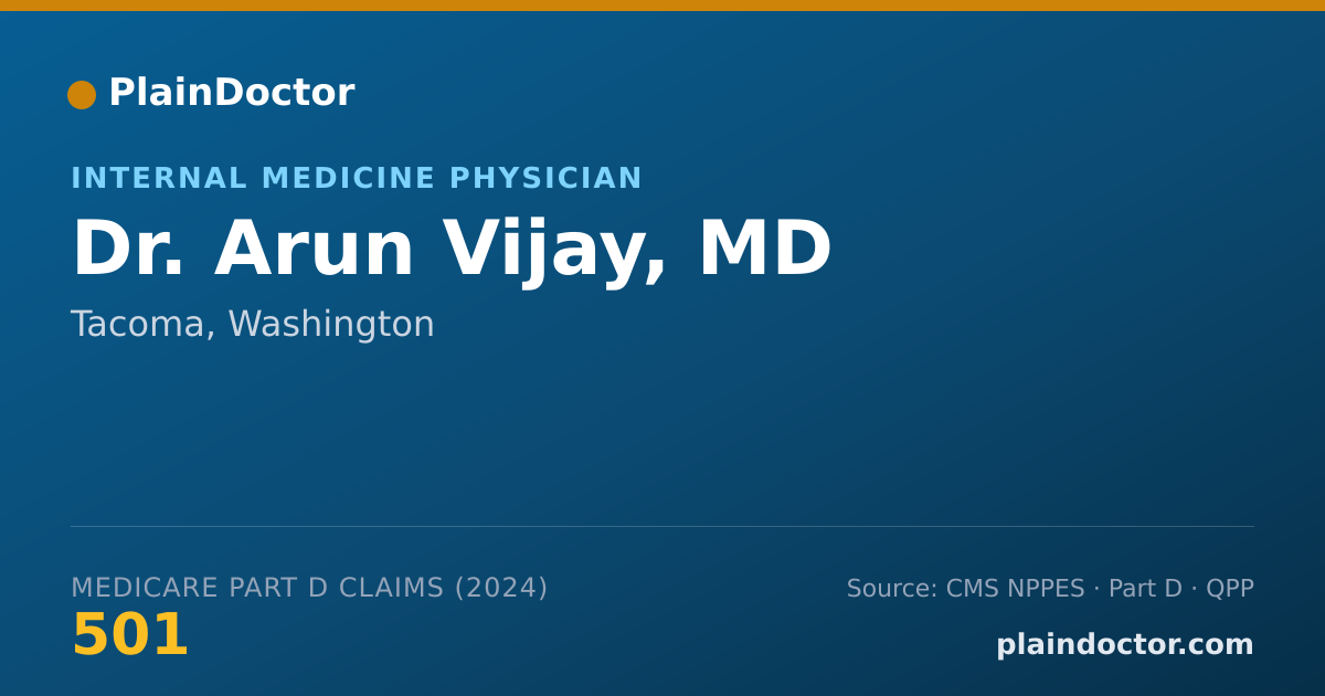 Shareable card for Arun Vijay, MD - Hospice and Palliative Medicine (Family Medicine) Physician, Tacoma, WA