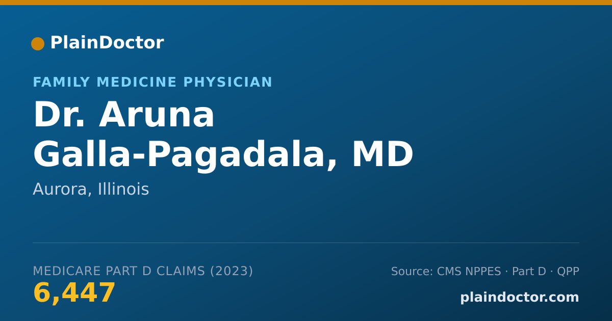Shareable card for Aruna Galla-Pagadala, MD - Family Medicine Physician, Aurora, IL