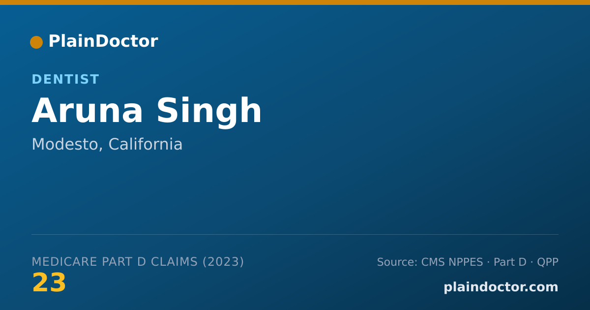 Shareable card for Aruna Singh - Dentist, Modesto, CA