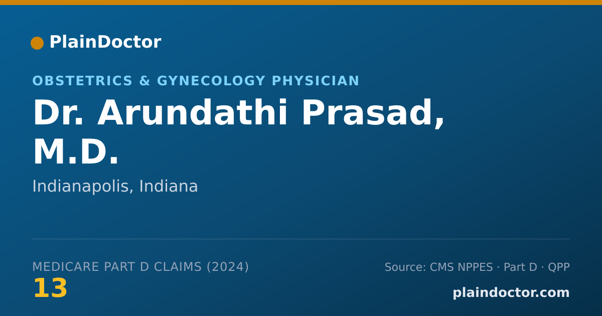Shareable card for Arundathi Prasad, M.D. - Obstetrics & Gynecology Physician, Indianapolis, IN