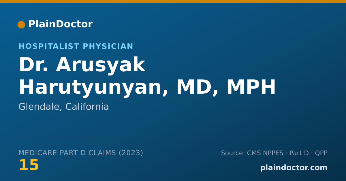 Shareable card for Arusyak Harutyunyan, MD, MPH - Hospitalist Physician, Glendale, CA