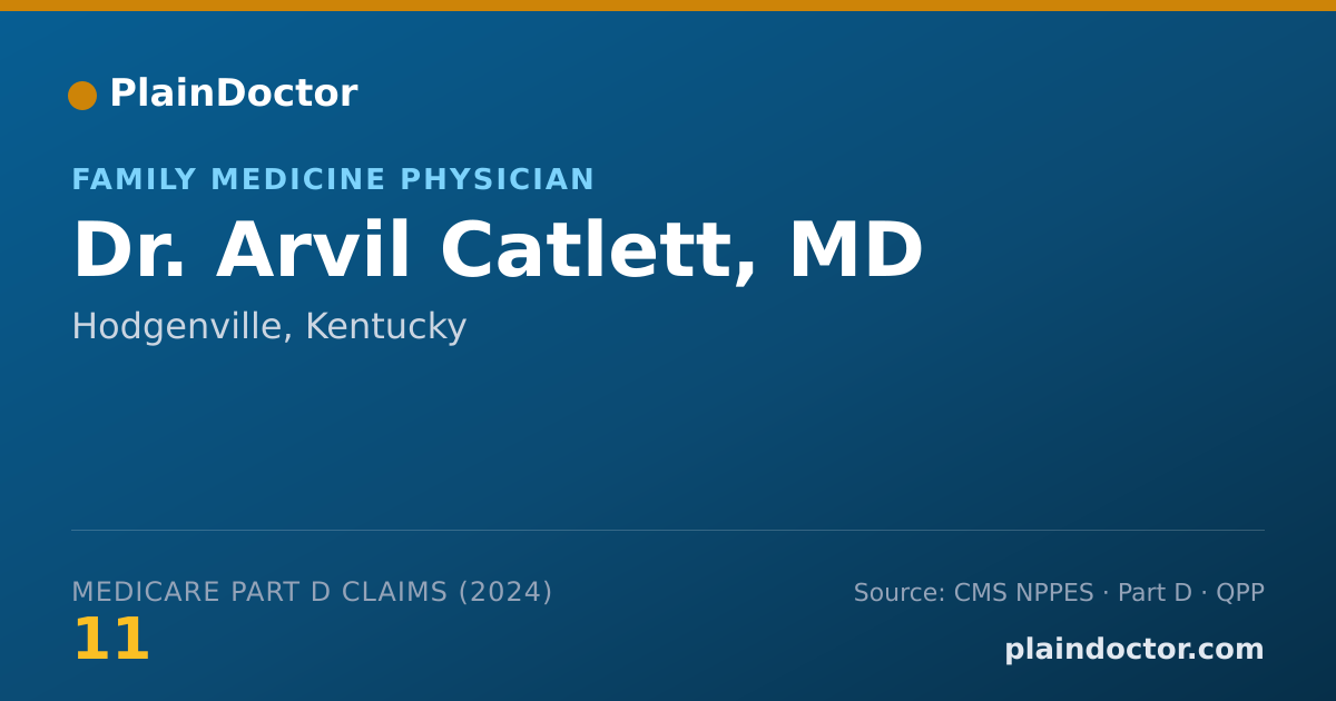 Shareable card for Arvil Catlett, MD - Family Medicine Physician, Hodgenville, KY