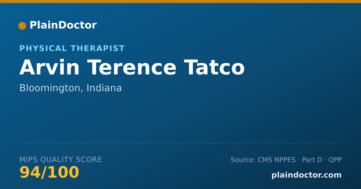 Shareable card for Arvin Terence Tatco - Physical Therapist, Bloomington, IN