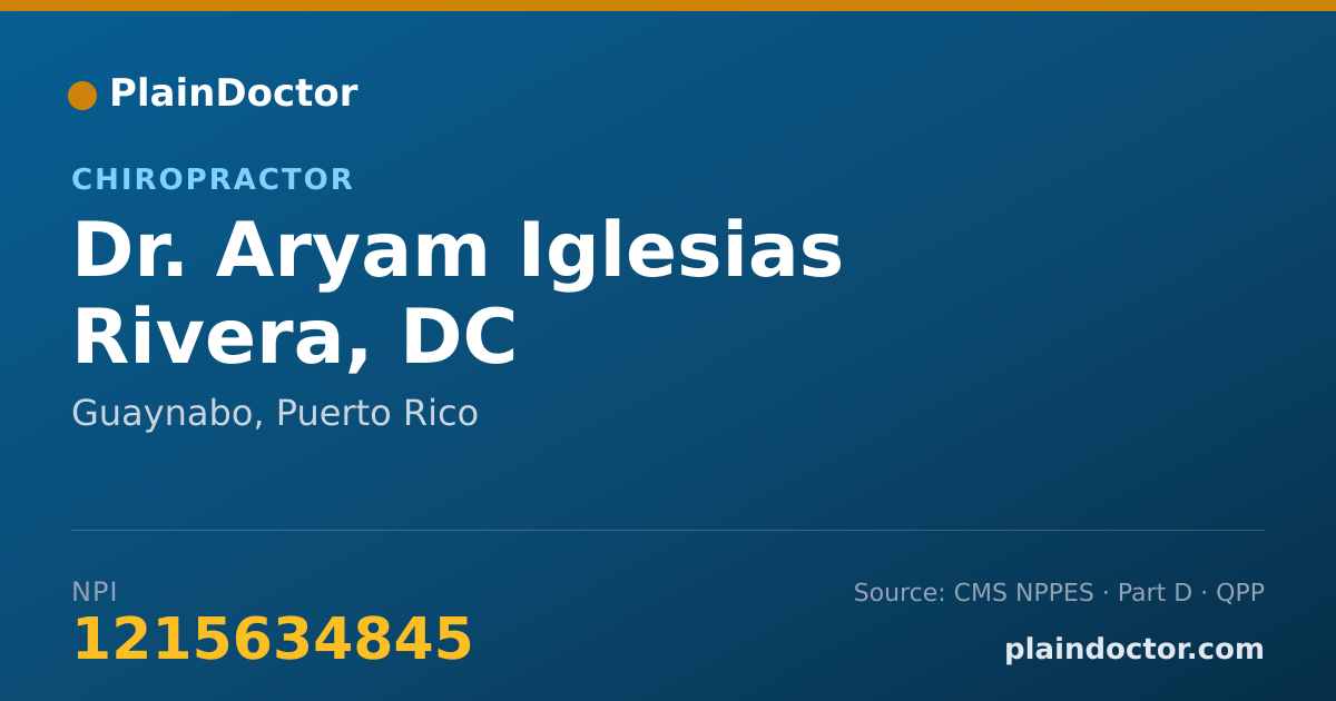 Shareable card for Aryam Iglesias Rivera, DC - Chiropractor, Guaynabo, PR