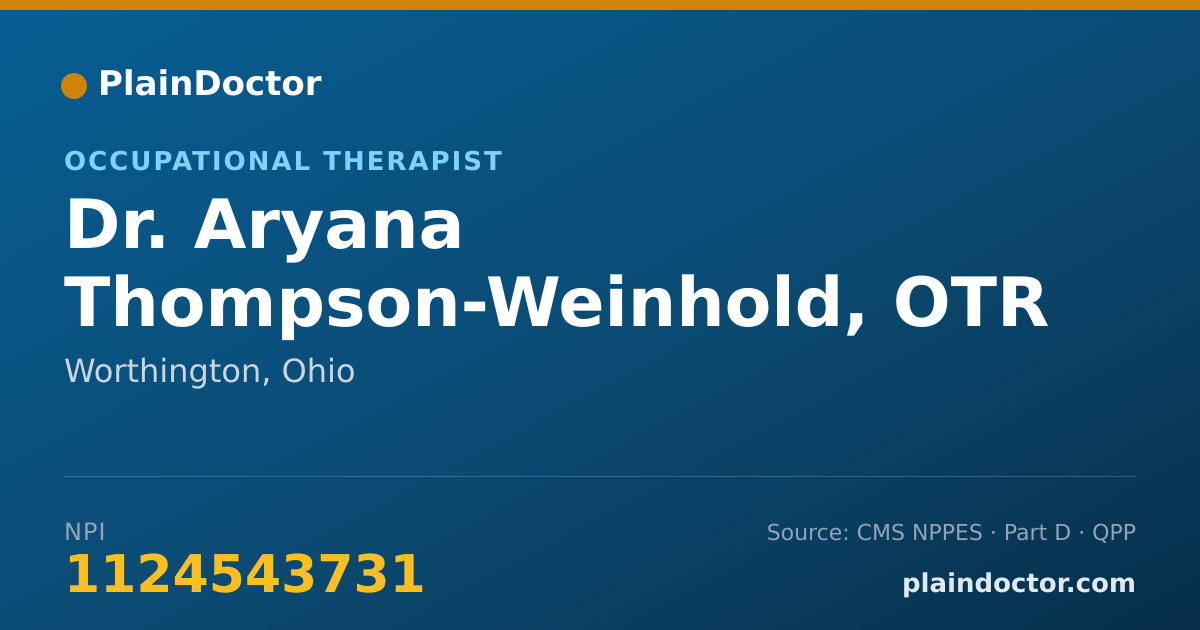 Shareable card for Aryana Thompson-Weinhold, OTR - Occupational Therapist, Worthington, OH