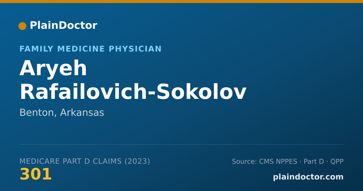 Shareable card for Aryeh Rafailovich-Sokolov - Family Medicine Physician, Benton, AR