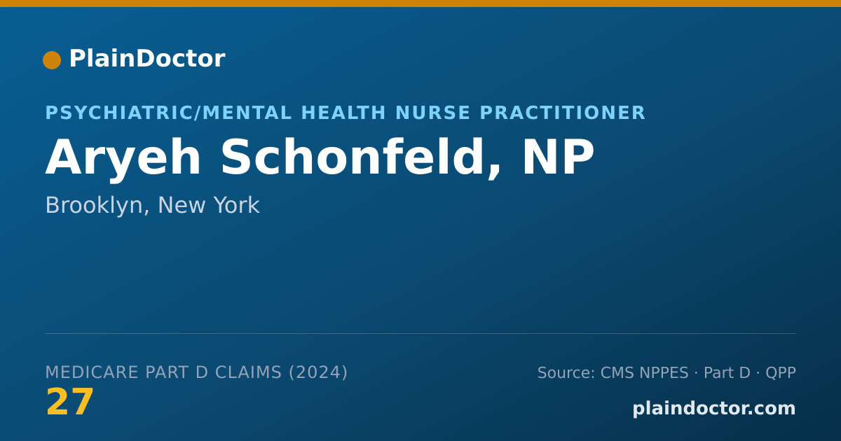 Shareable card for Aryeh Schonfeld, NP - Psychiatric/Mental Health Nurse Practitioner, Brooklyn, NY