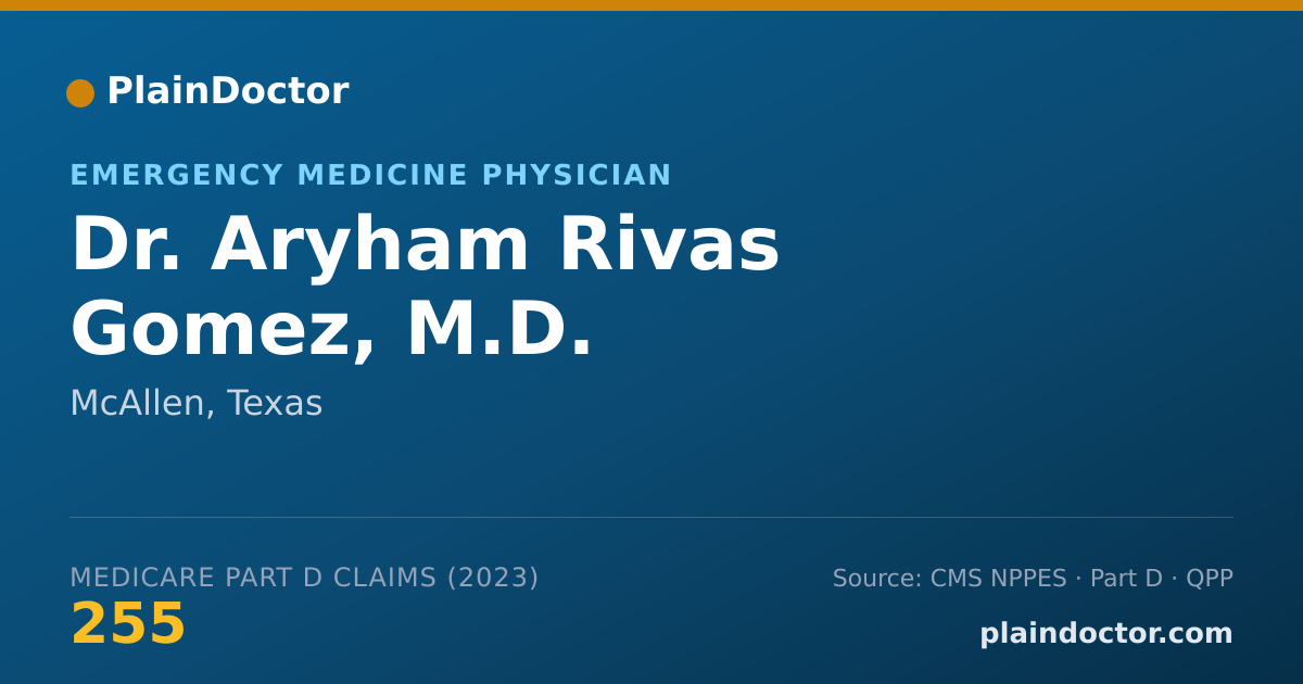 Shareable card for Aryham Rivas Gomez, M.D. - Emergency Medicine Physician, McAllen, TX