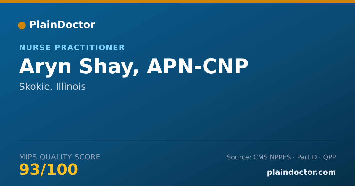 Shareable card for Aryn Shay, APN-CNP - Nurse Practitioner, Skokie, IL