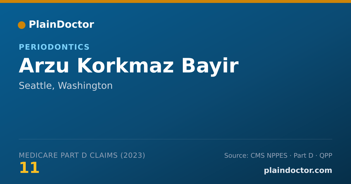Shareable card for Arzu Korkmaz Bayir - Periodontics, Seattle, WA