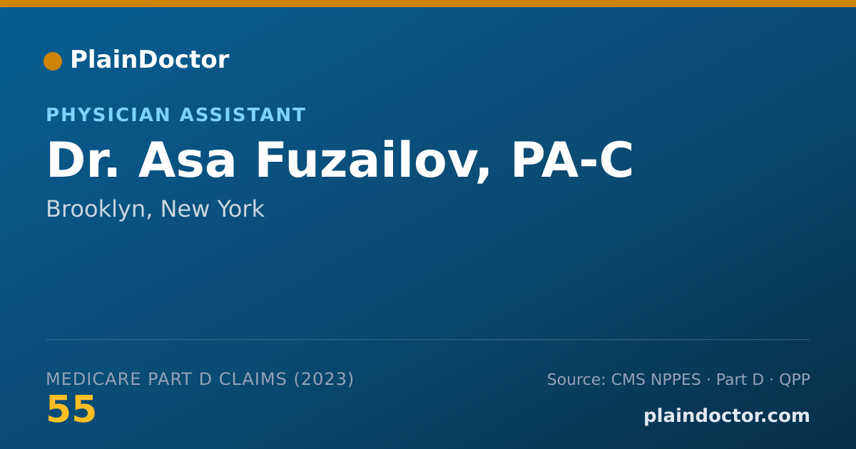 Shareable card for Asa Fuzailov, PA-C - Physician Assistant, Brooklyn, NY