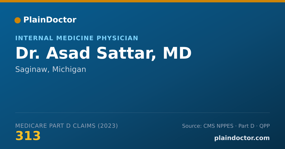 Shareable card for Asad Sattar, MD - Internal Medicine Physician, Saginaw, MI