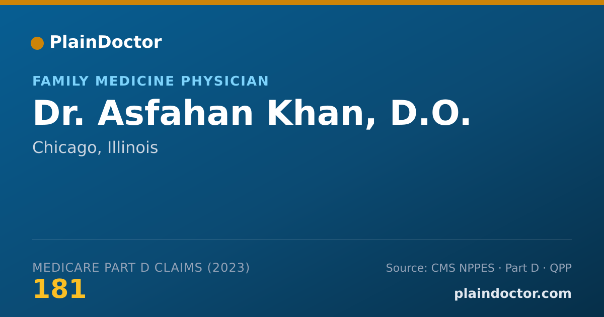 Shareable card for Asfahan Khan, D.O. - Family Medicine Physician, Chicago, IL