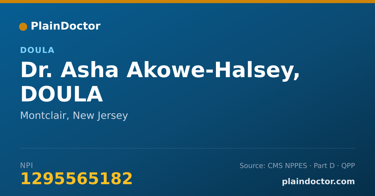 Shareable card for Asha Akowe-Halsey, DOULA - Doula, Montclair, NJ