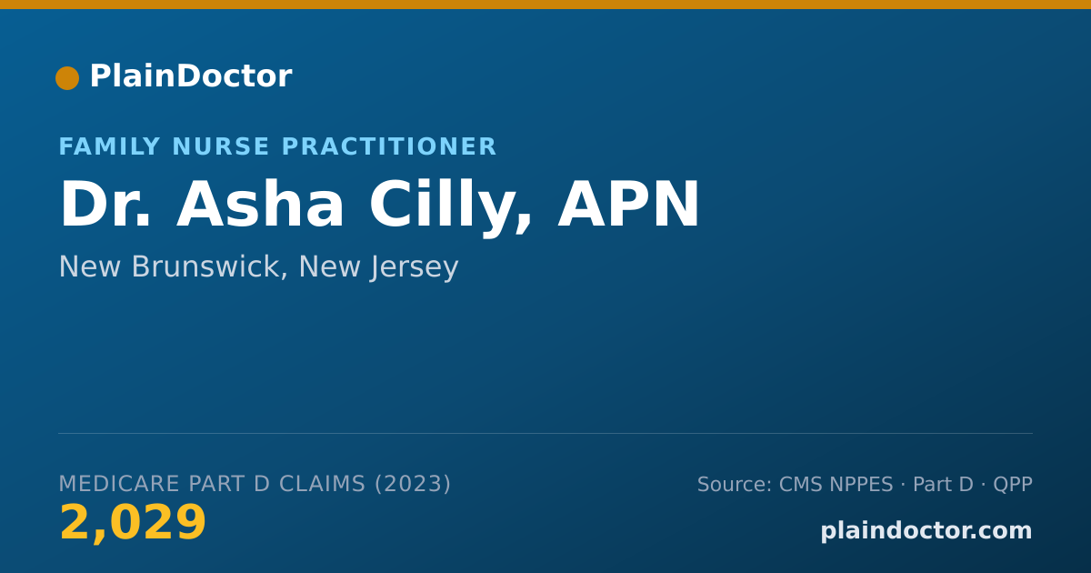 Shareable card for Asha Cilly, APN - Family Nurse Practitioner, New Brunswick, NJ