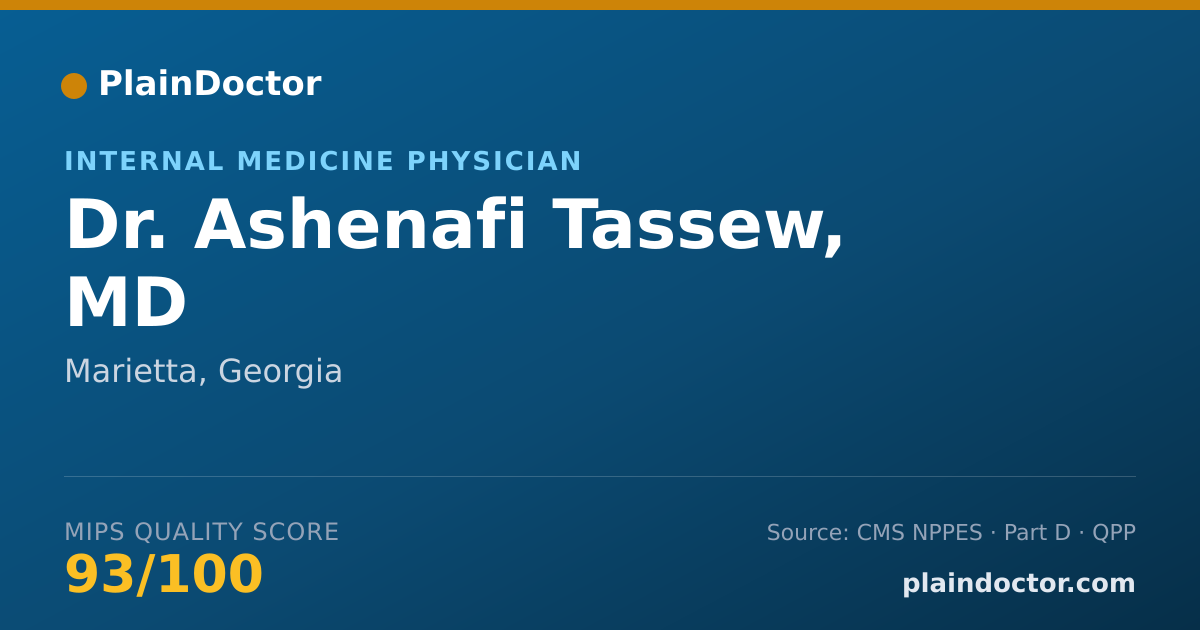 Shareable card for Ashenafi Tassew, MD - Internal Medicine Physician, Marietta, GA