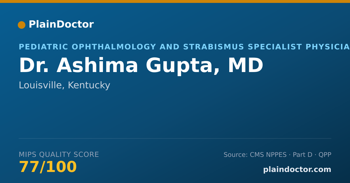 Shareable card for Ashima Gupta, MD - Pediatric Ophthalmology and Strabismus Specialist Physician, Louisville, KY