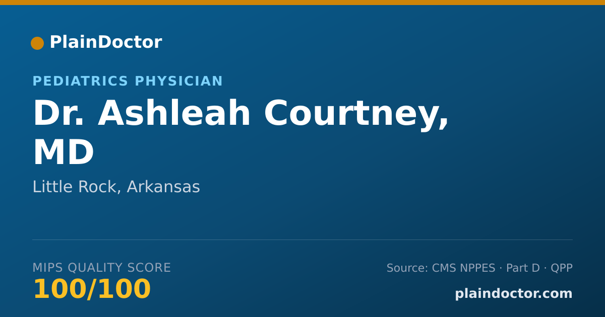 Shareable card for Ashleah Courtney, MD - Pediatrics Physician, Little Rock, AR