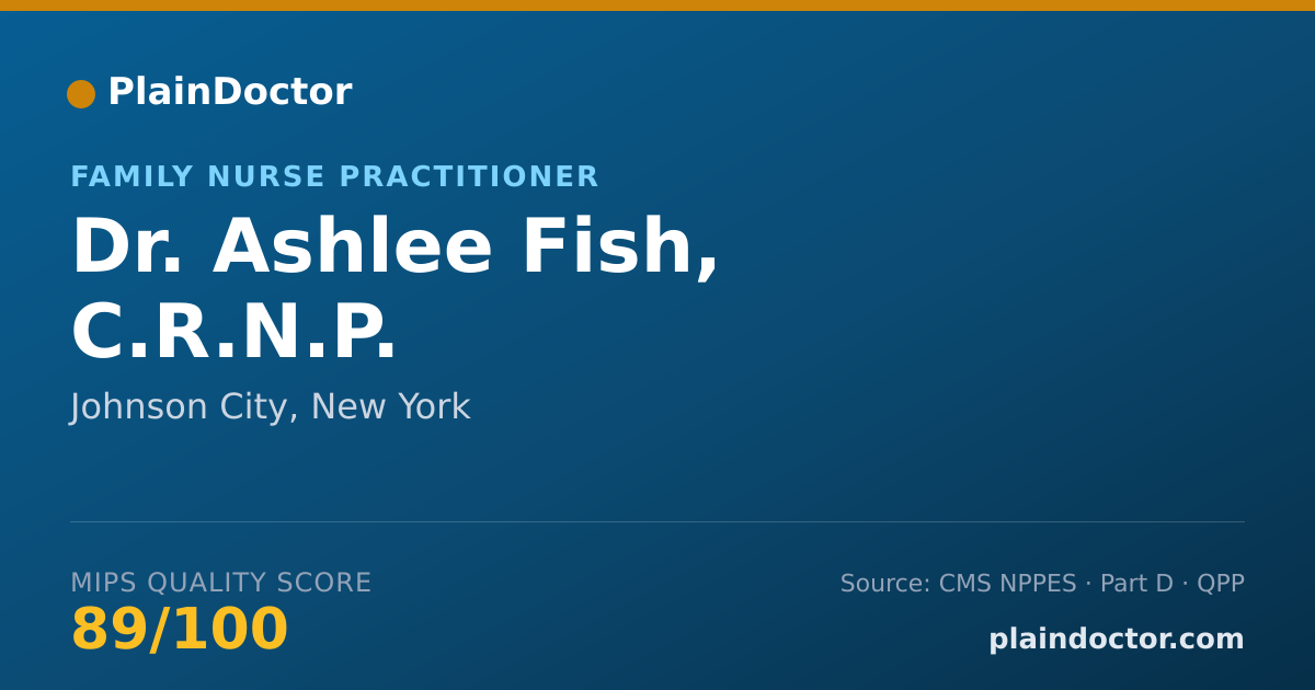 Shareable card for Ashlee Fish, C.R.N.P. - Family Nurse Practitioner, Johnson City, NY