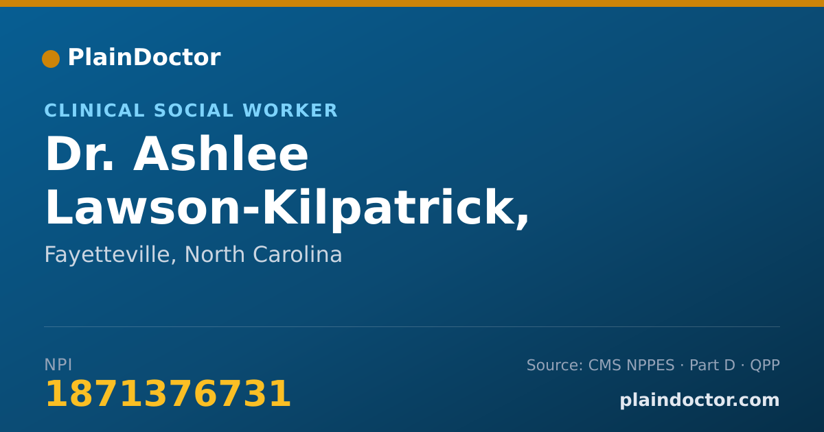 Shareable card for Ashlee Lawson-Kilpatrick, LCSW-A - Clinical Social Worker, Fayetteville, NC