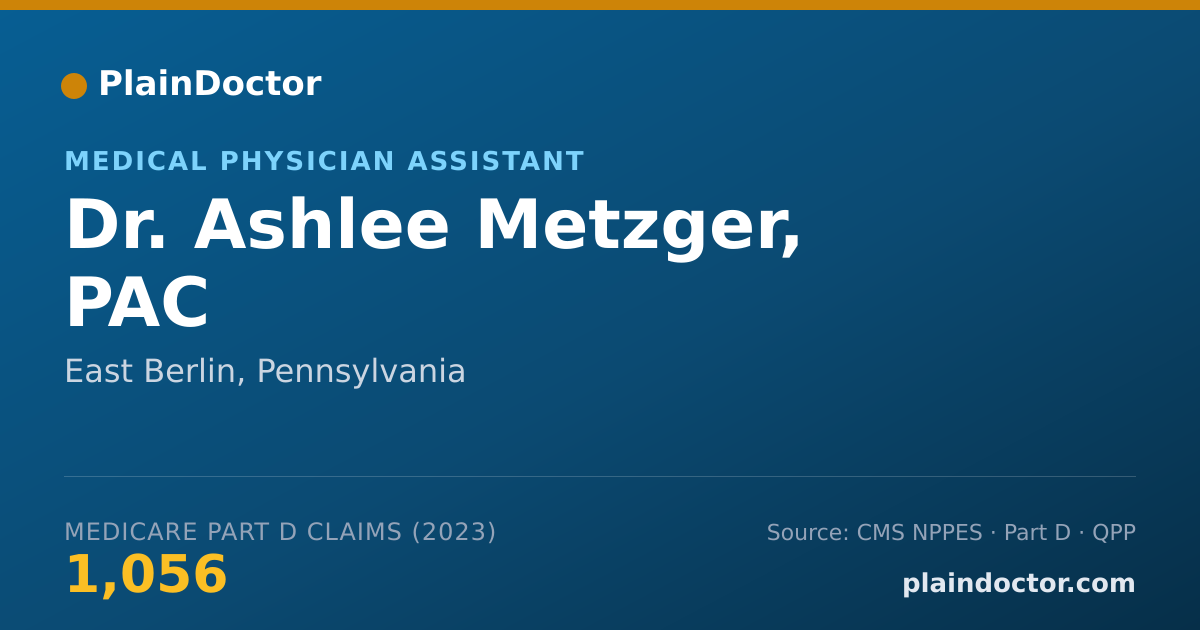 Shareable card for Ashlee Metzger, PAC - Medical Physician Assistant, East Berlin, PA