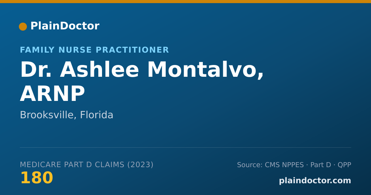 Shareable card for Ashlee Montalvo, ARNP - Family Nurse Practitioner, Brooksville, FL